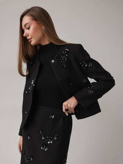 Gece Yarısı Petal Ceket