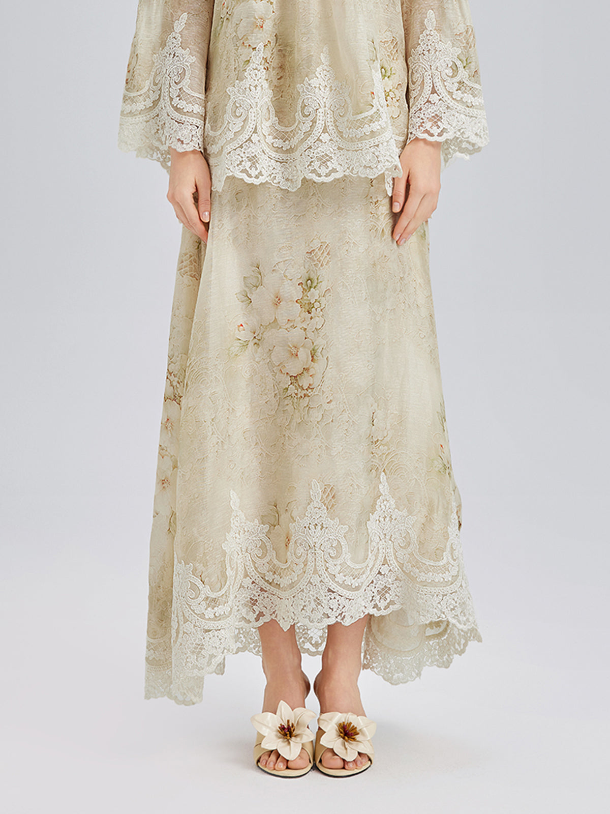 İpek-Keten Barok Dantel Etek