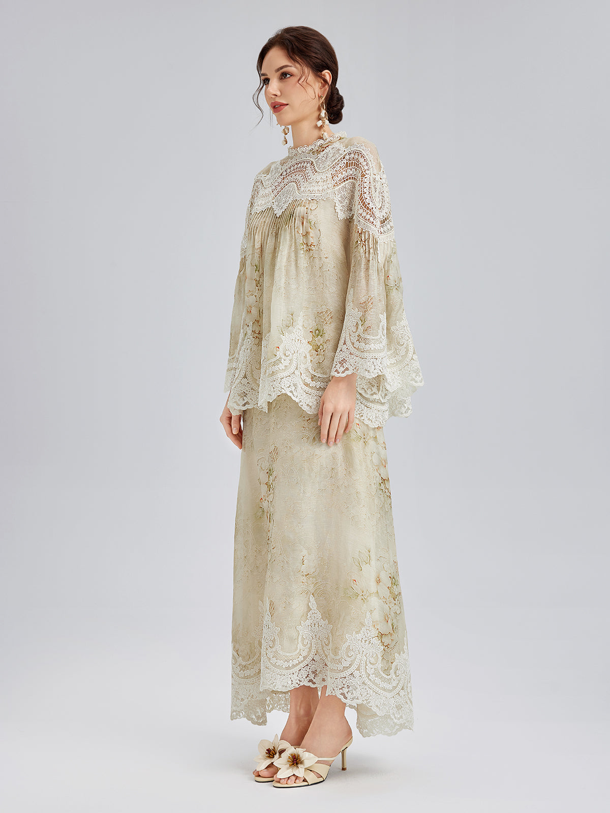 İpek-Keten Barok Dantel Etek