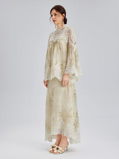 İpek-Keten Barok Dantel Etek