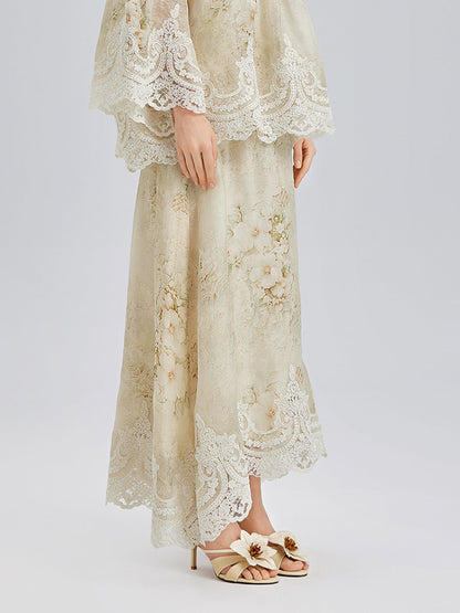 İpek-Keten Barok Dantel Etek