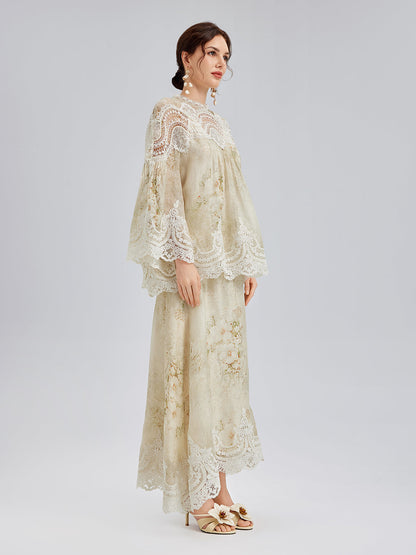 İpek-Keten Barok Dantel Etek