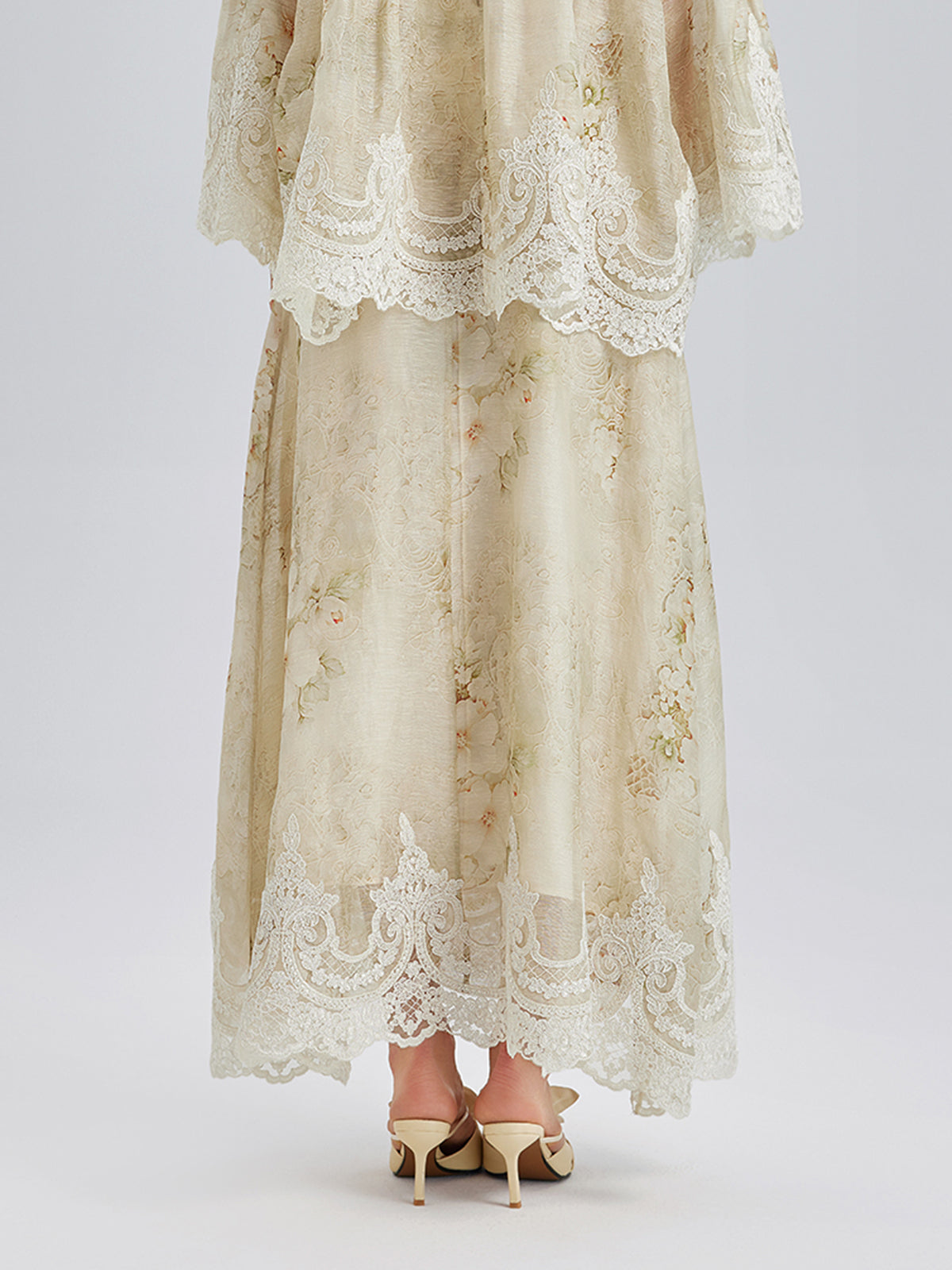 İpek-Keten Barok Dantel Etek