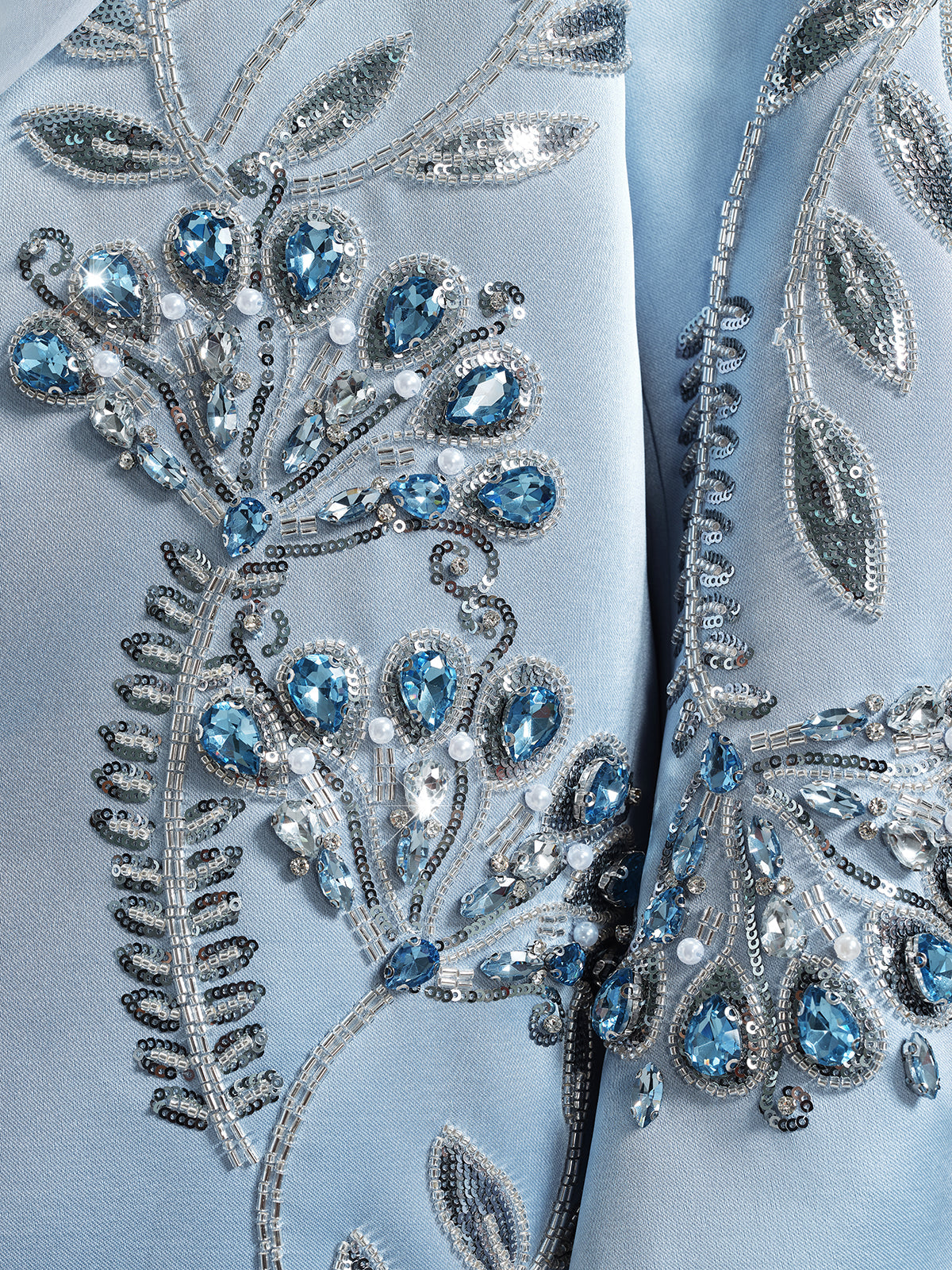 El İşlemeli Nakışlı Mavi Ceket