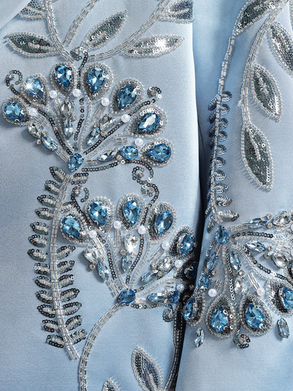 El İşlemeli Nakışlı Mavi Ceket