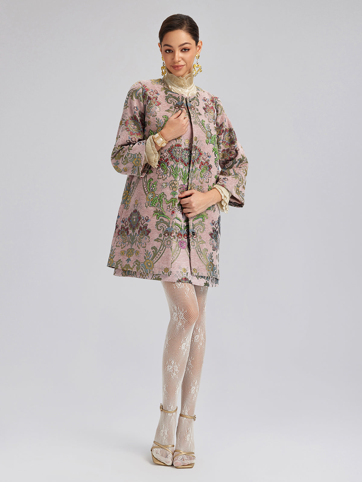 El İşlemeli Nakışlı İpek Dokulu Ceket