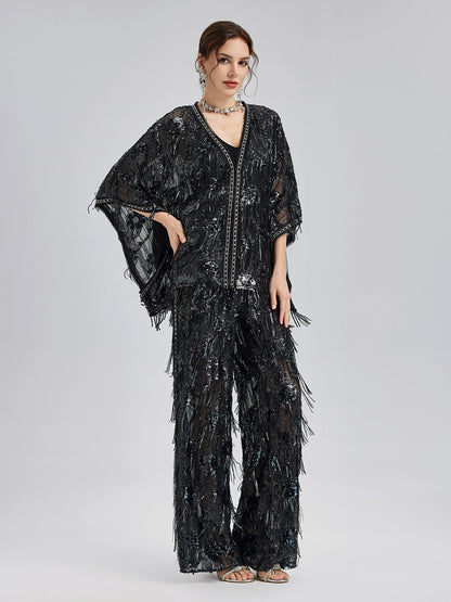 Özel Tasarım Pullu Püsküllü Rock Pelerin