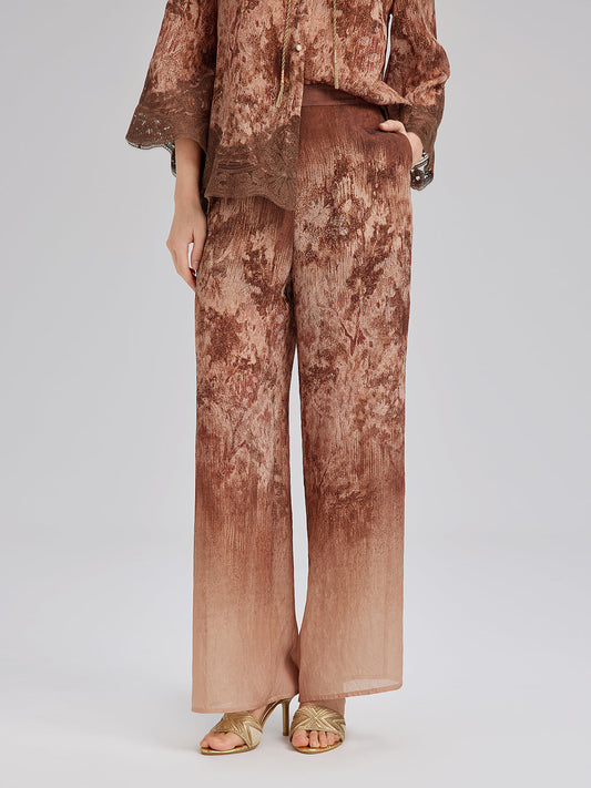 Renk Geçişli Dantel Kenarlı Pantolon