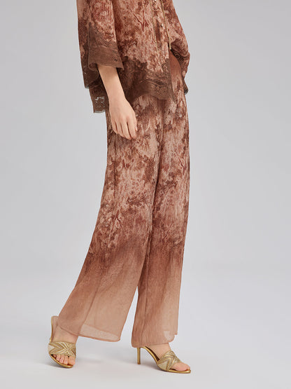 Renk Geçişli Dantel Kenarlı Pantolon