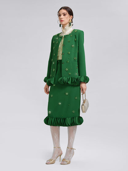 El İşlemeli Çiçekli Ceket