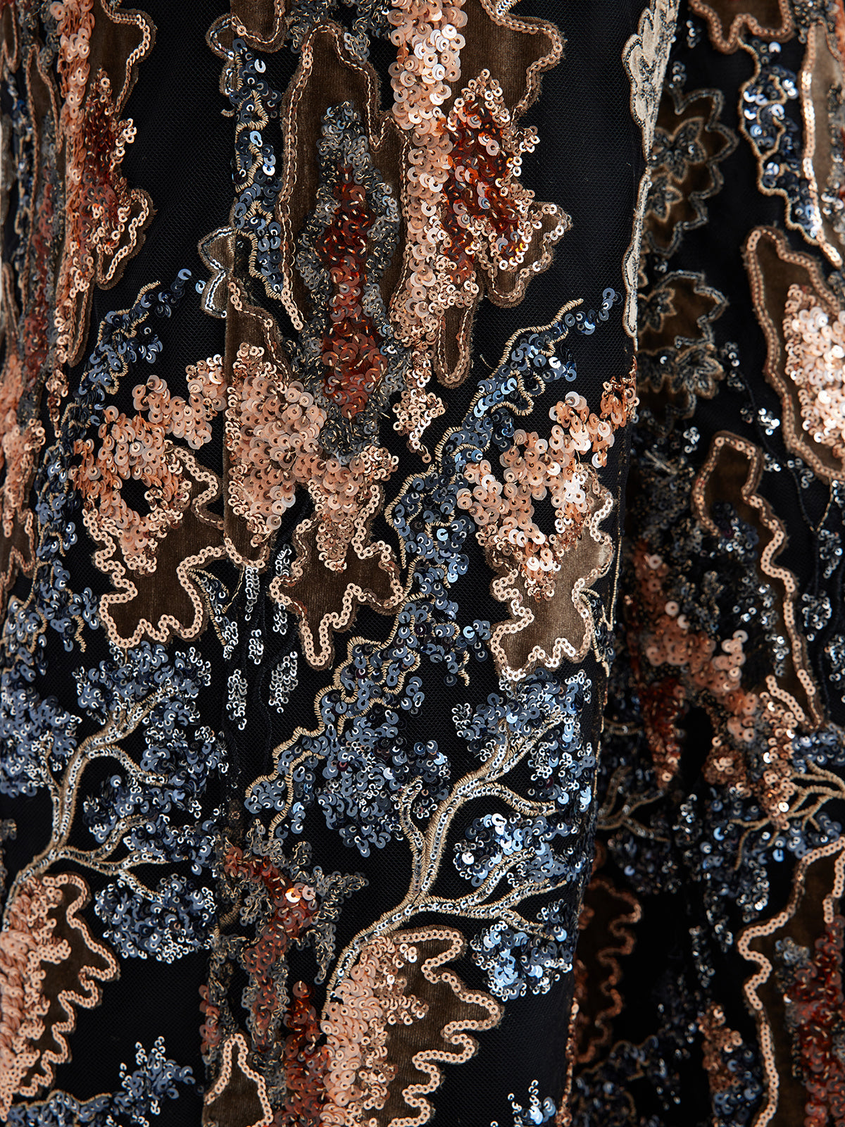 Pullu Sarmaşık Nakışlı Düz Pantolon