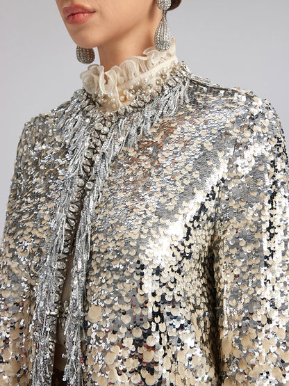 Lüks Boncuklu Gölgeli Püsküllü Ceket