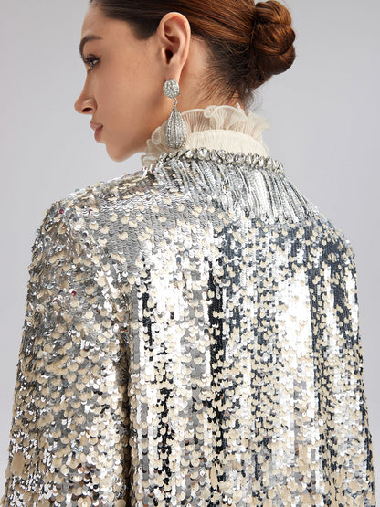 Lüks Boncuklu Gölgeli Püsküllü Ceket