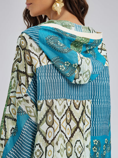 Yazlık Hafif Keten Görünümlü Güneş Koruyucu Ceket