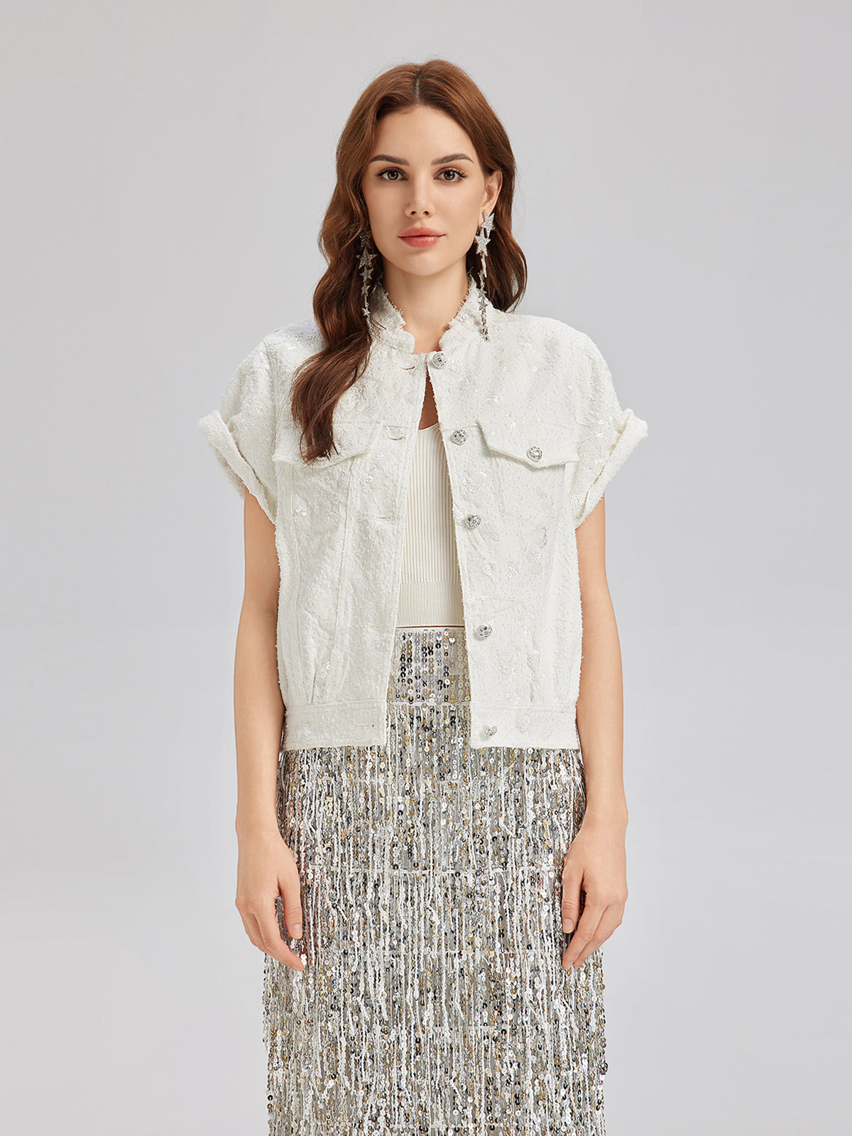 Pullu Yumuşak Kot Hakim Yaka Yelek