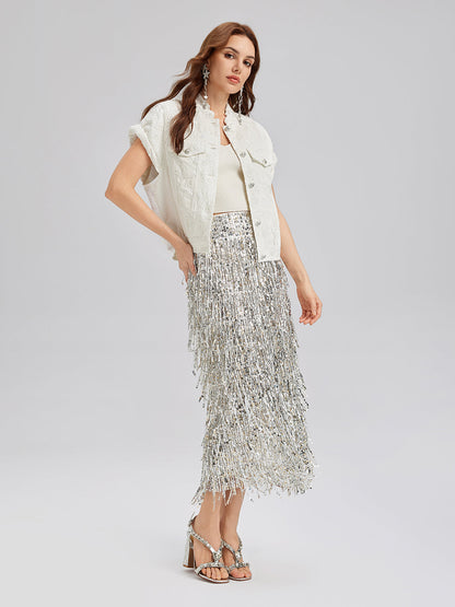 Pullu Yumuşak Kot Hakim Yaka Yelek