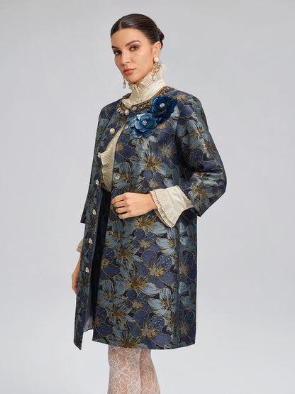 El İşlemesi Taşlı Jakar Mini Etek