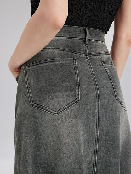 Yeni Nakışlı Taşlı Kot Etek