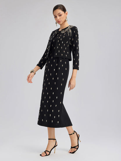 El İşlemeli Fiyonklu Ceket