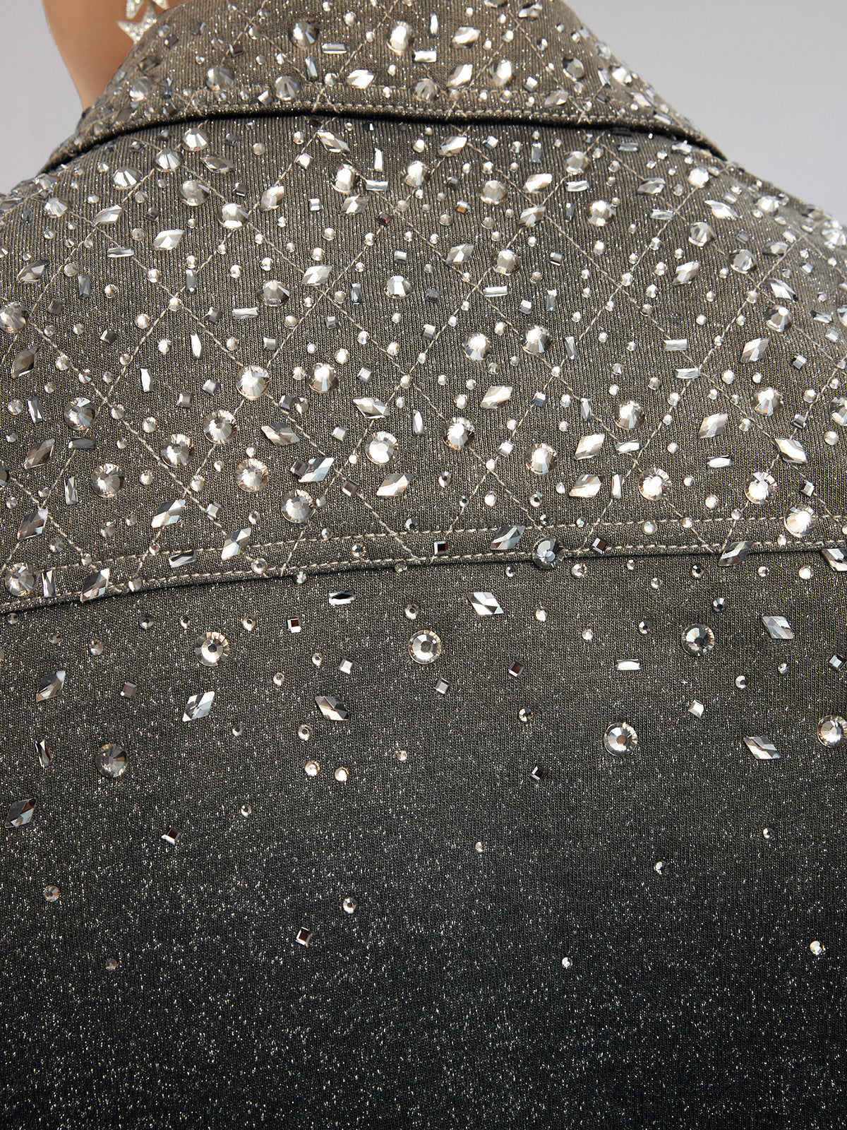 El Yapımı Taşlı Renk Geçişli Triko Ceket