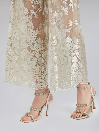 Vintage Nakışlı Rahat Pantolon