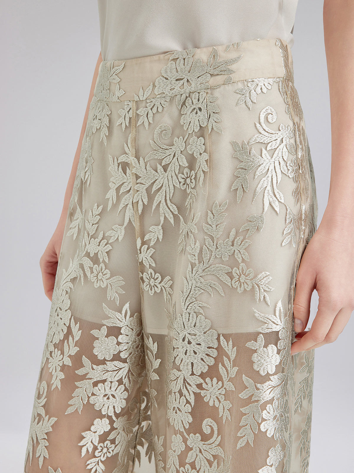 Vintage Nakışlı Rahat Pantolon