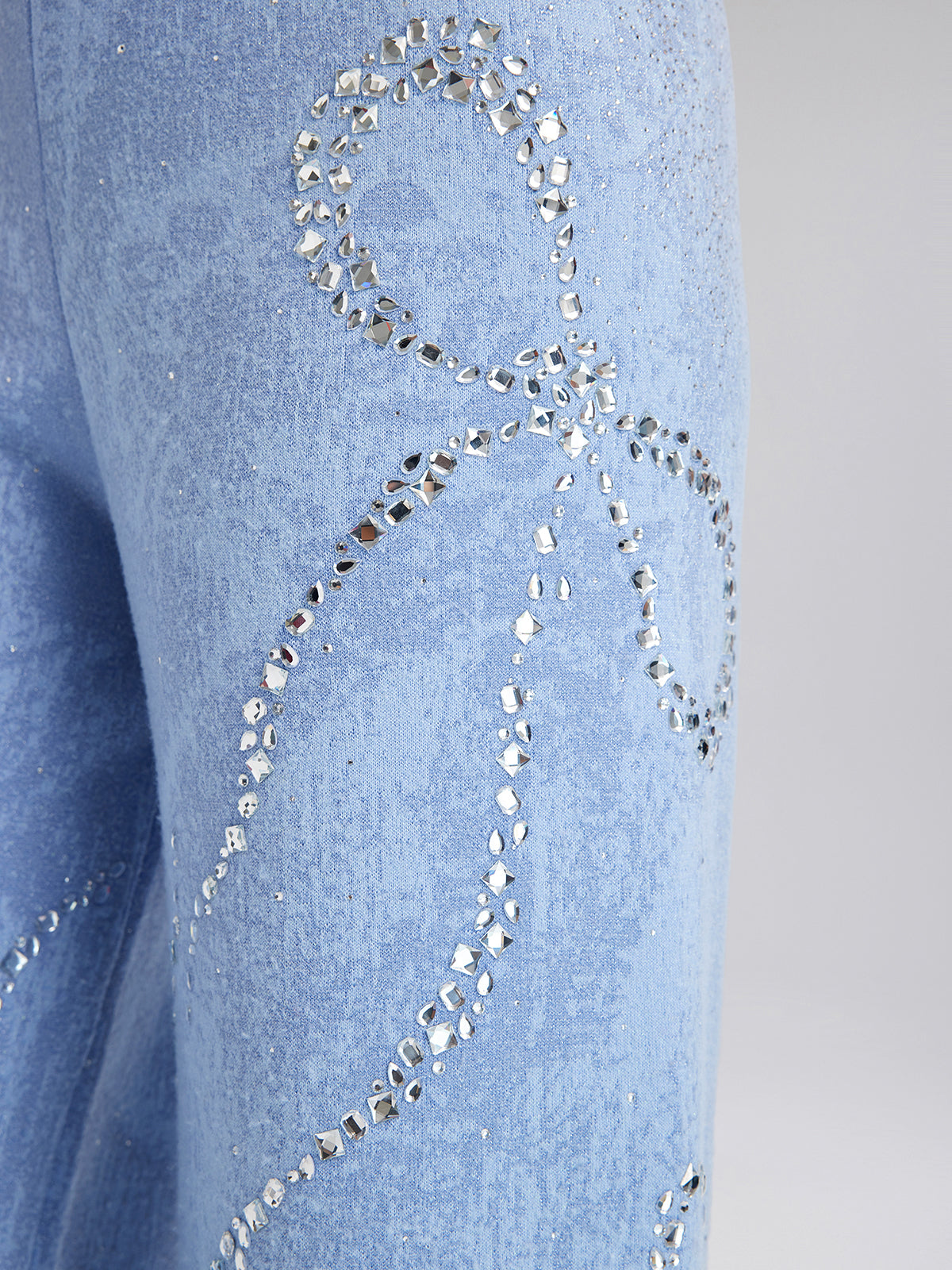 Yün Taşlı Jakar Esnek Pantolon