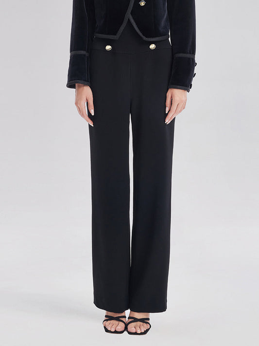 Retro Kruvaze Düz Pantolon