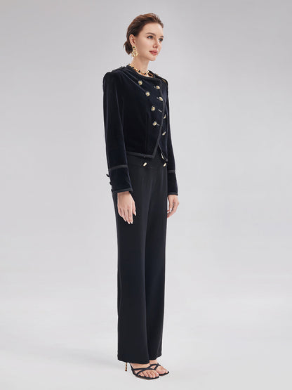 Retro Kruvaze Düz Pantolon