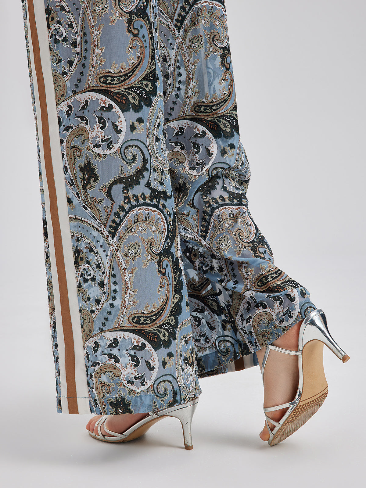 Çok Yönlü Bohem Desenli Bol Paça Pantolon