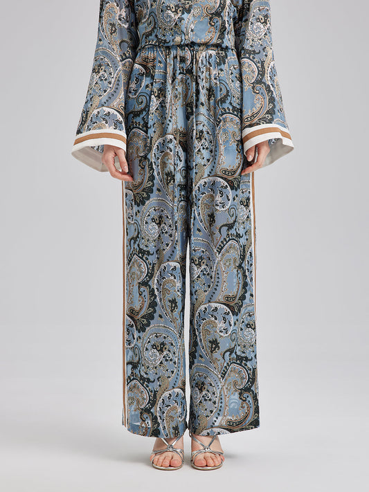 Çok Yönlü Bohem Desenli Bol Paça Pantolon