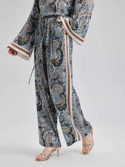 Çok Yönlü Bohem Desenli Bol Paça Pantolon