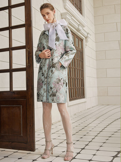 El İşlemeli Pullu Çiçek Desenli Ceket