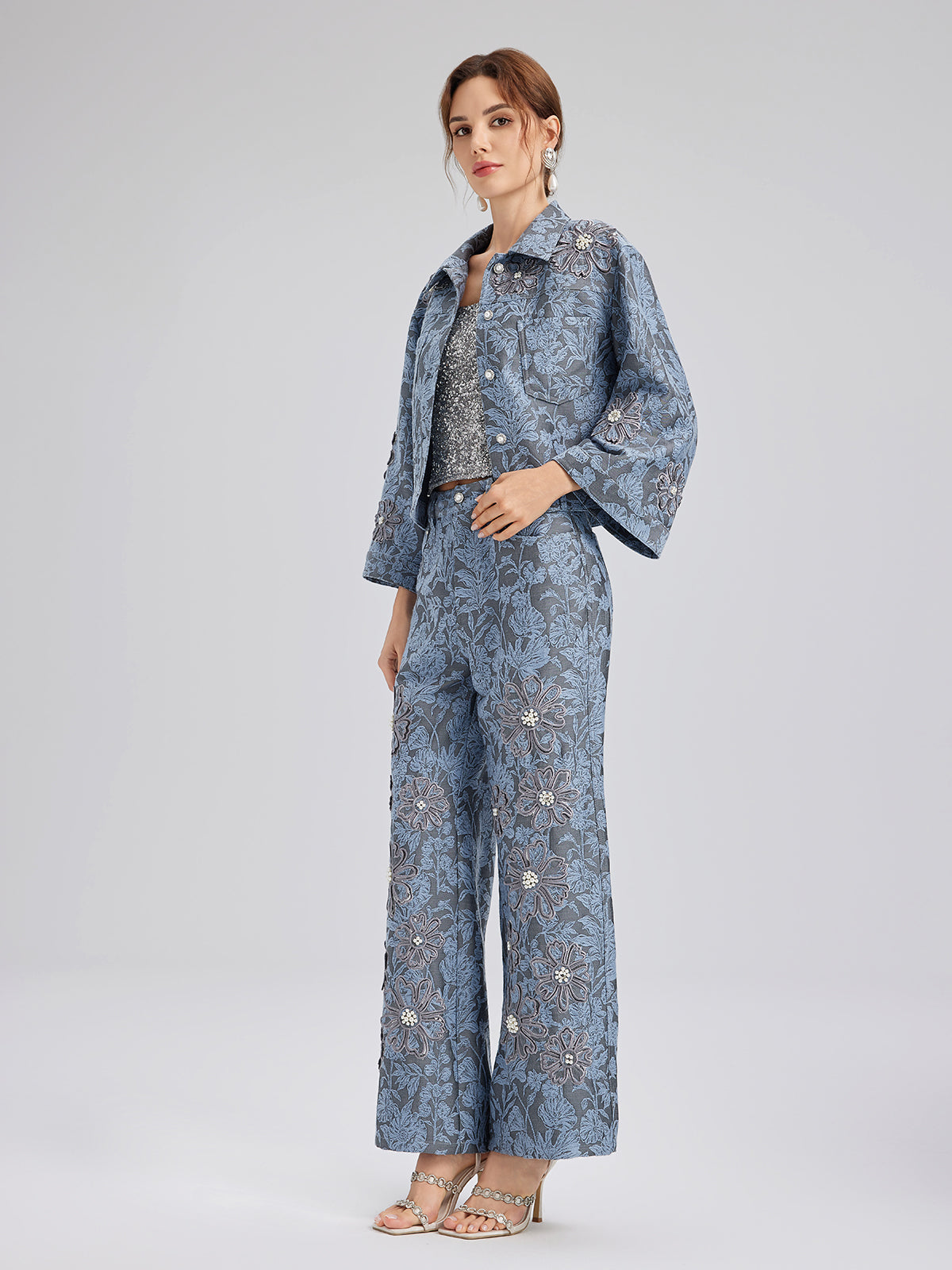 Jakar Lazer Kesim Taşlı Pantolon