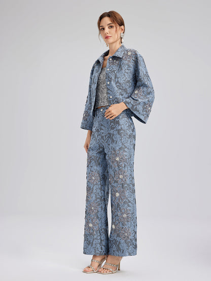 Jakar Lazer Kesim Taşlı Ceket