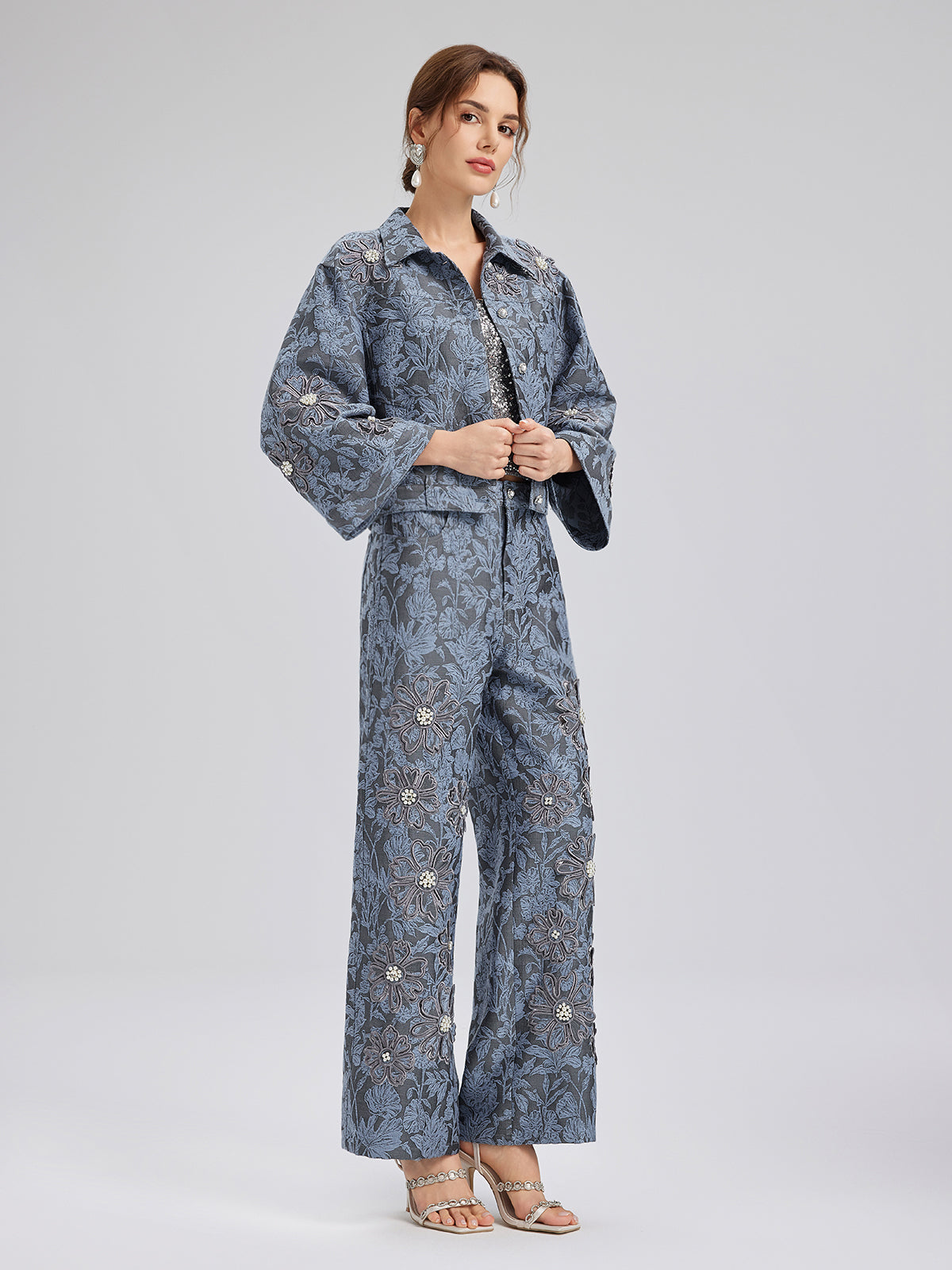 Jakar Lazer Kesim Taşlı Pantolon