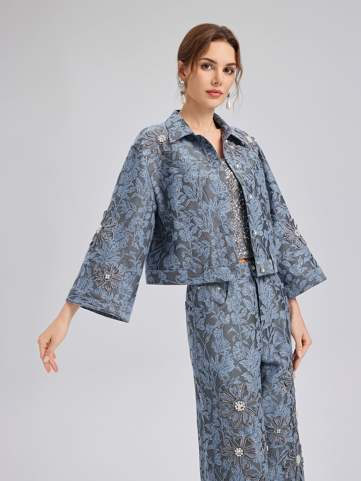 Jakar Lazer Kesim Taşlı Ceket