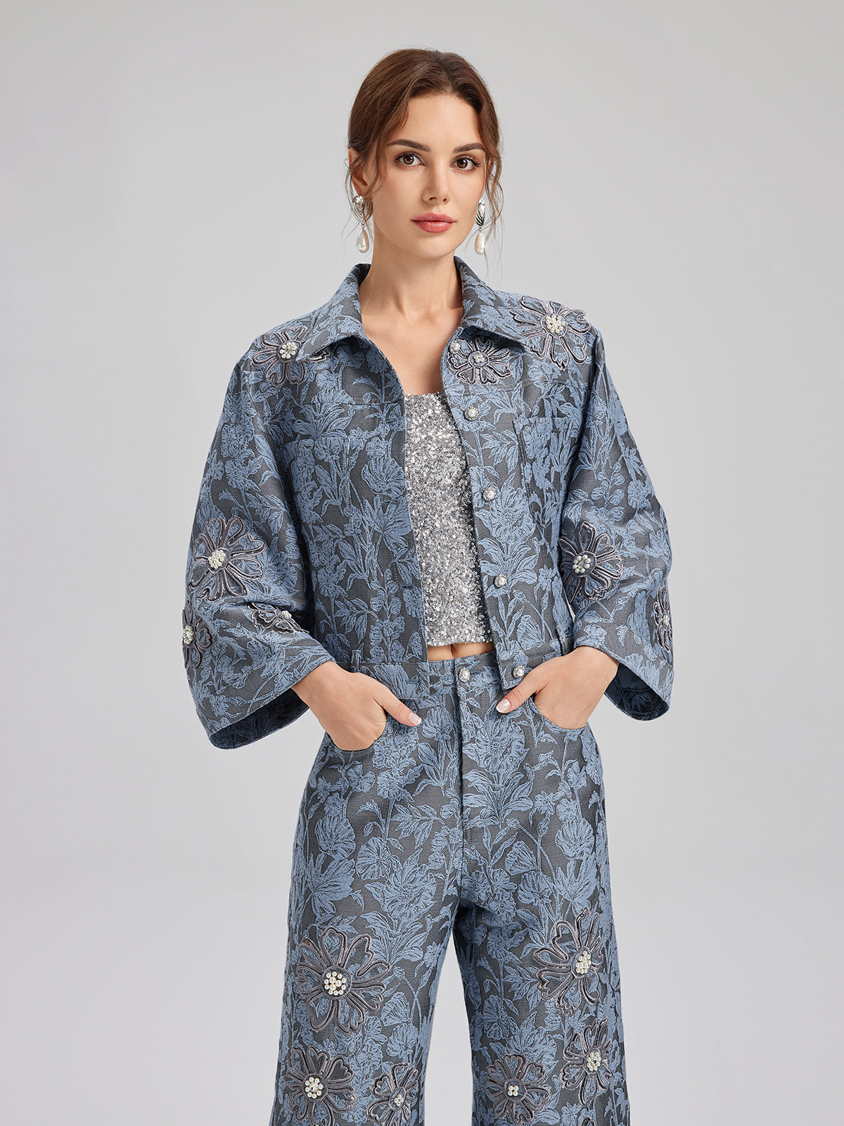 Jakar Lazer Kesim Taşlı Ceket