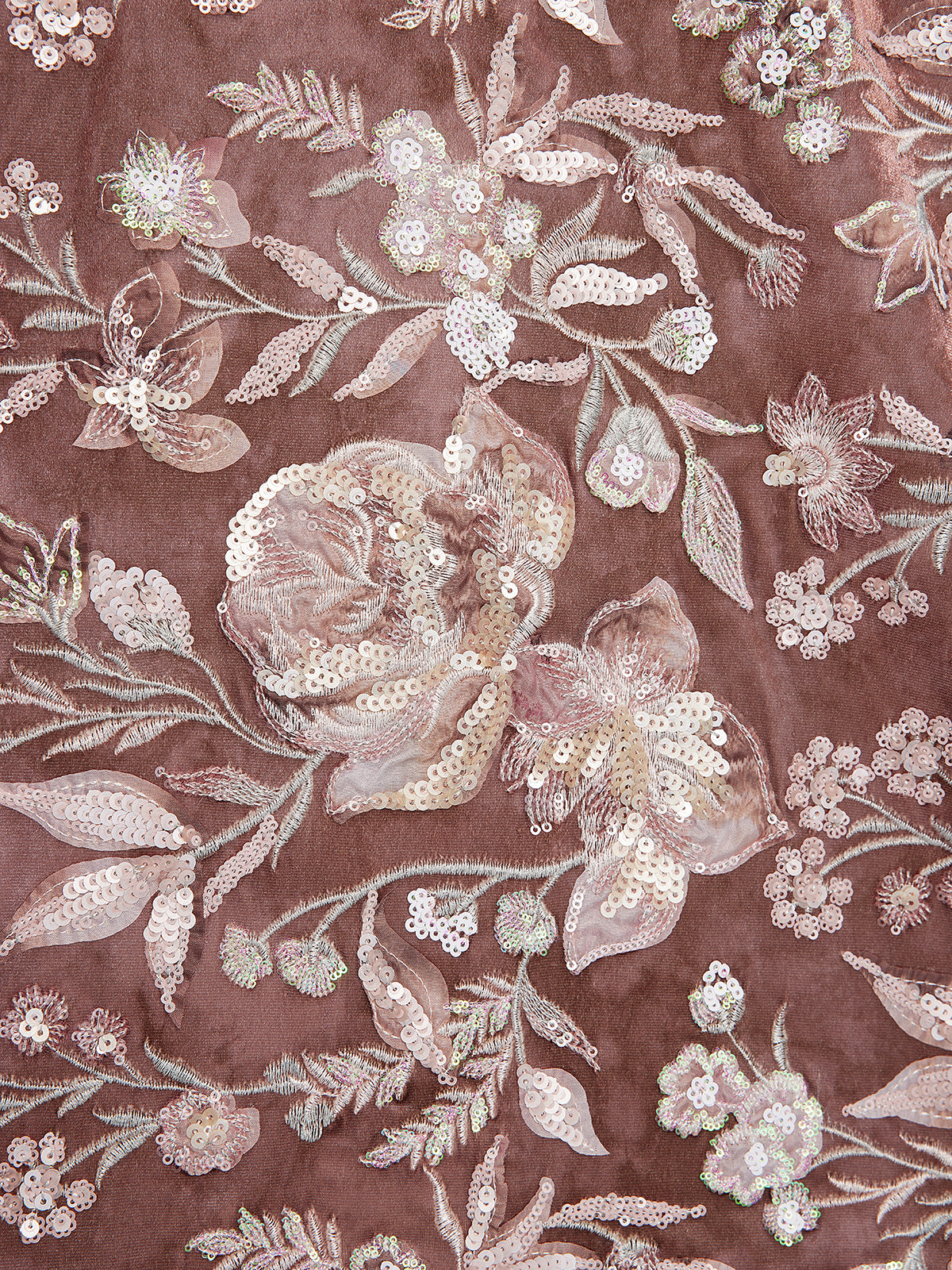 Kadife Pullu Çiçek Nakışlı Ceket