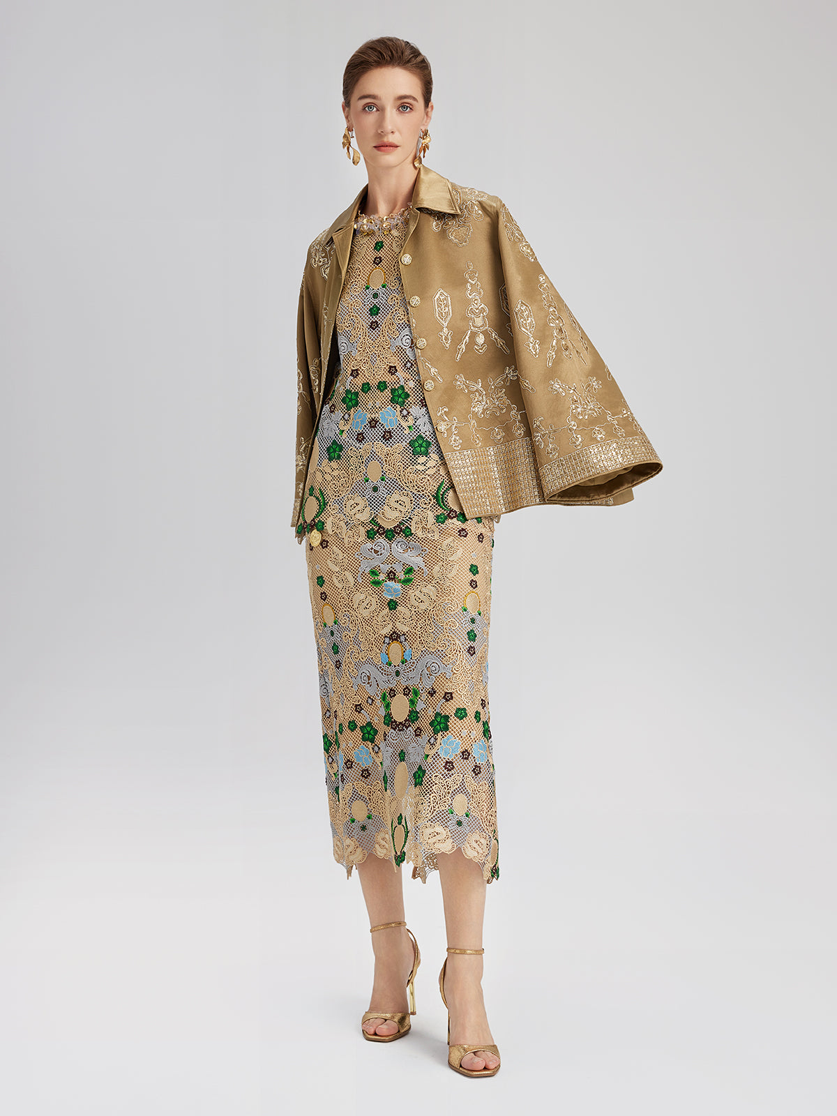 Bohem Nakışlı Çiçekli Beli Lastikli Etek