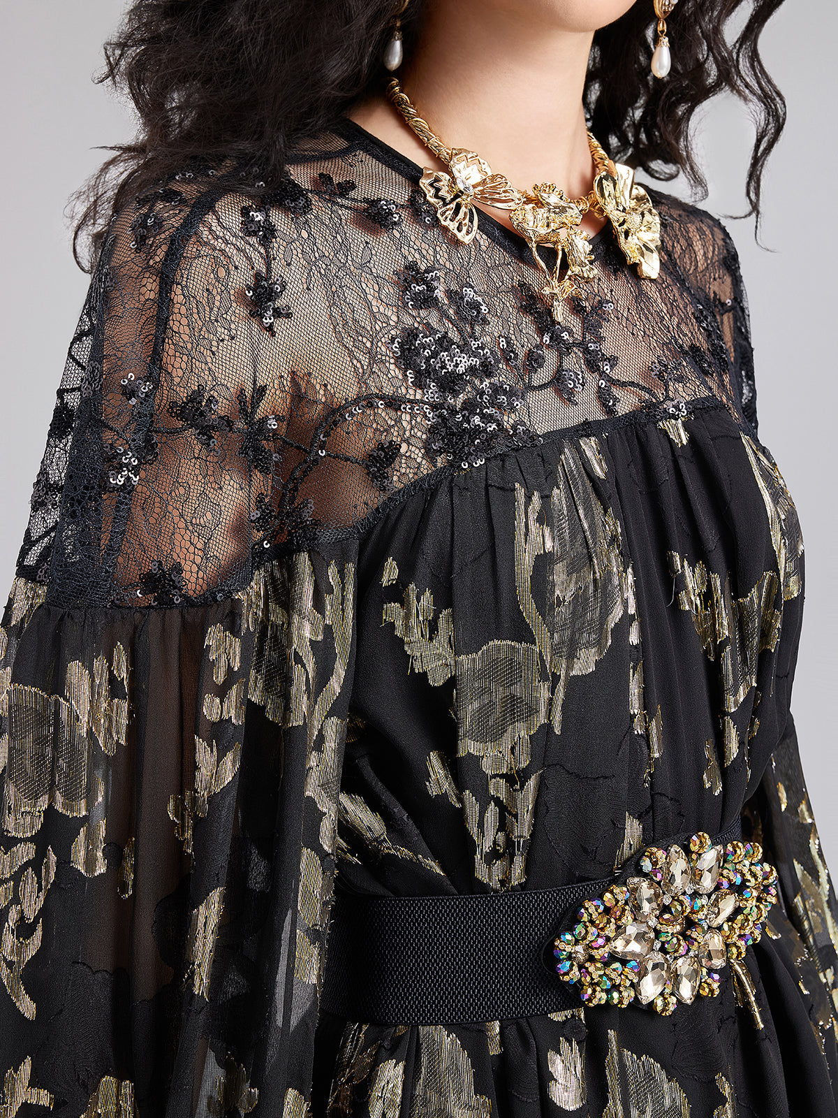 Sınırlı Üretim İpek Jakar Abiye