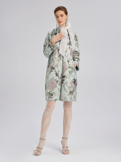 El İşlemeli Pullu Çiçek Desenli Ceket