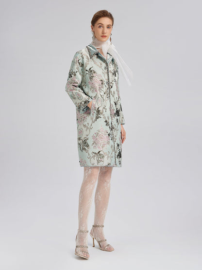 El İşlemeli Pullu Çiçek Desenli Ceket