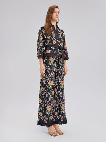 Pullu Nakışlı Kesik Paça Kot Pantolon