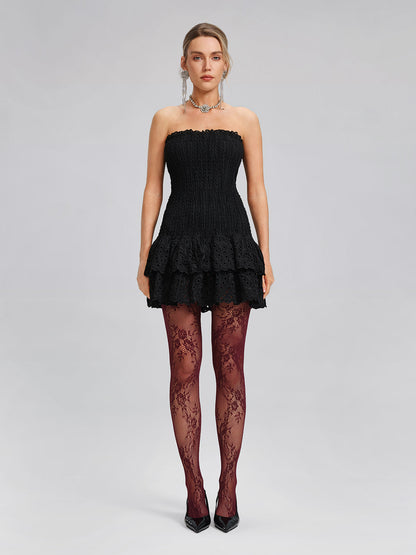 Dantel Desenli Esnek File Çorap