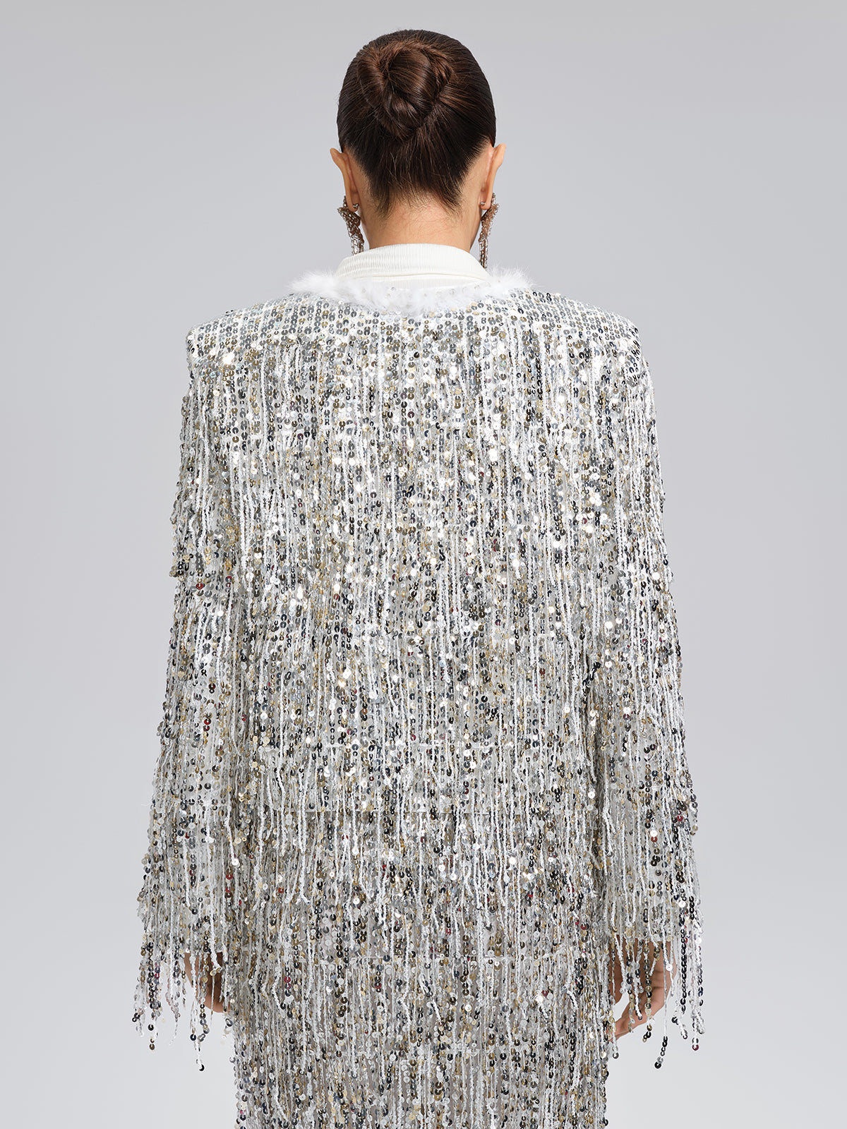 Pullu Boncuklu Püsküllü Kısa Ceket