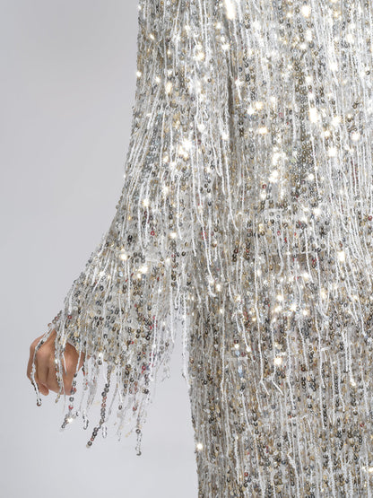 Pullu Boncuklu Püsküllü Kısa Ceket