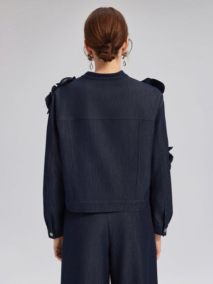 El Yapımı 3 Boyutlu Çiçekli Ceket