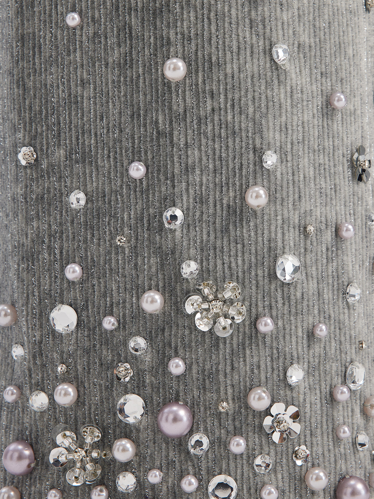 Şönil Fitilli Boncuklu Kapüşonlu Fermuarlı Ceket