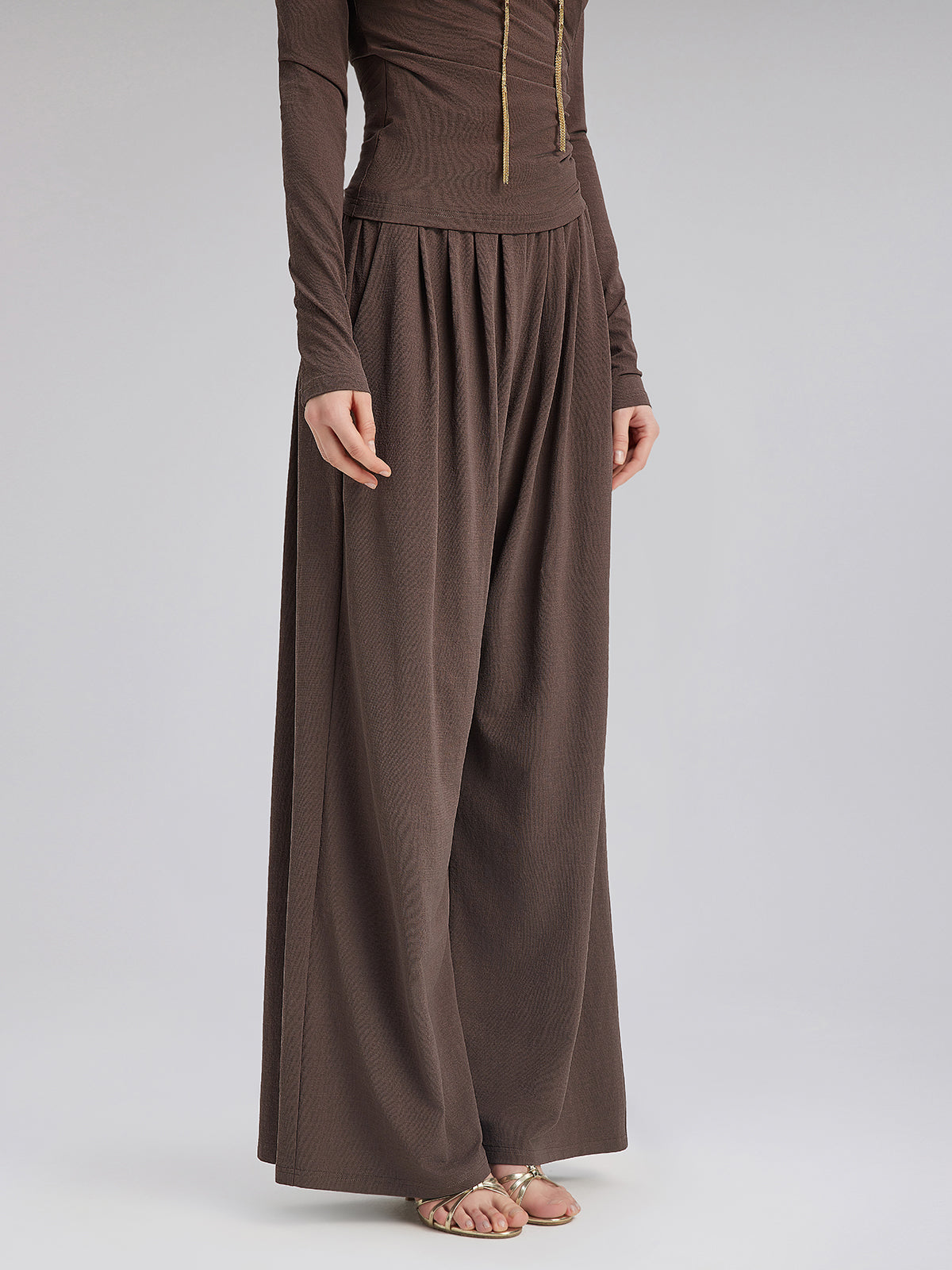 Rahat Bol Kesim Düz Triko Pantolon